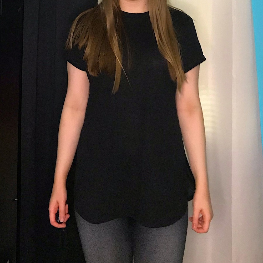 Athletic Black Flowy Shirt